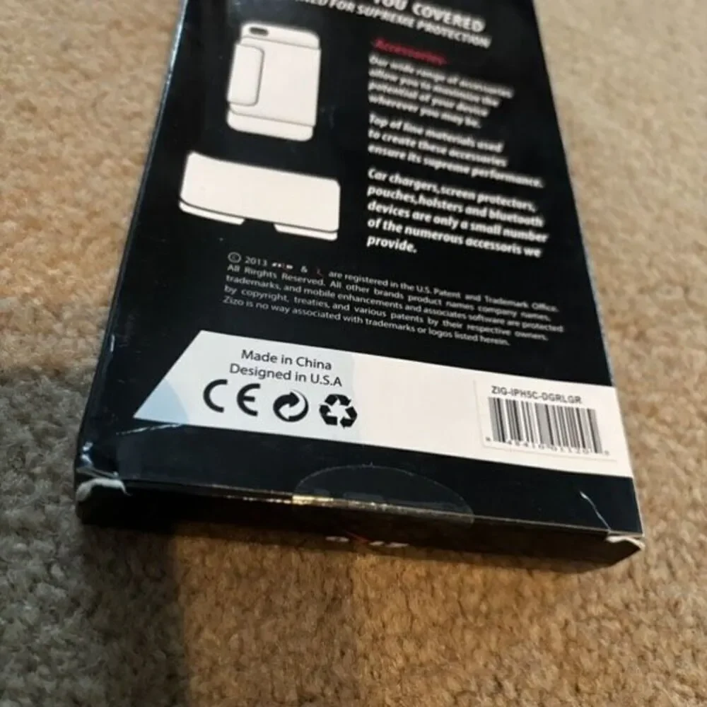 Zizo Rugged IPhone 5C Black & Gray Phone Case With Screen Protector *New*